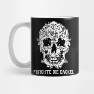 Dachshund Skull White (Tagline) Mug